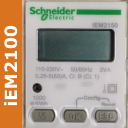 Compteur d'énergie modulaire monophasé 230V - 63A Acti9 iEM, SCHNEIDER  ELECTRIC